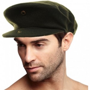 Newsboy Caps Men's Winter 100% Soft Wool Solid Flat Ivy Driver Golf Cabby Cap Hat - Olive - CI1867I86OS $19.35