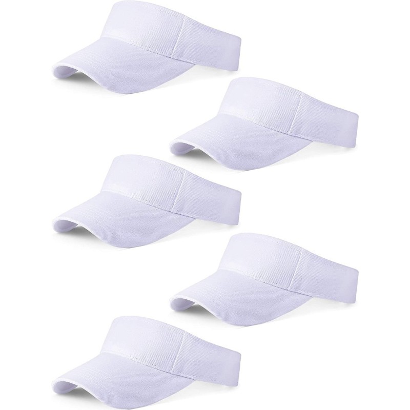 Visors Visor Adjustable Cap Men Women Sun Sports Visor Hat - White - CT18W9IC2X4 $28.83