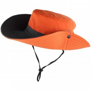 Sun Hats Women's Sun Hat Sun UV Protection Bucket Hat Boonie Safari Cap for Summer Beach - Orange - CL18G3ZKNM9 $11.75