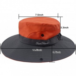 Sun Hats Women's Sun Hat Sun UV Protection Bucket Hat Boonie Safari Cap for Summer Beach - Orange - CL18G3ZKNM9 $11.75