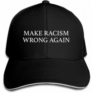 Baseball Caps Unisex Make Racism Wrong Again Trucker Baseball Cap Adjustable Peaked Sandwich Hat - Black - CP18GEUL37Z $25.51