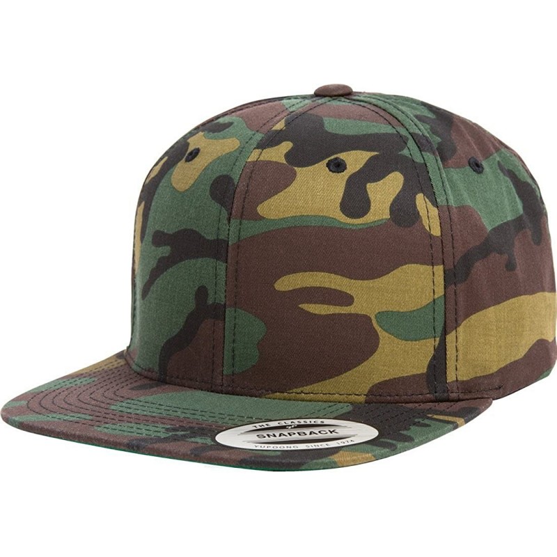 Baseball Caps Flexfit 6 Panel Premium Classic Snapback Hat Cap - Green Camo - C312D6KDVZ3 $12.24