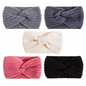 Cold Weather Headbands Headbands Warmers Elastic Scrunchies - Blue Pink Colors - C11947CIWXO $20.44