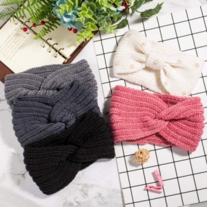 Cold Weather Headbands Headbands Warmers Elastic Scrunchies - Blue Pink Colors - C11947CIWXO $11.30