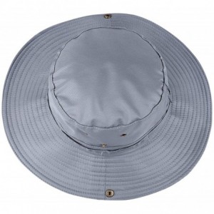 Bucket Hats Solid Color Bucket Hat- Sun Protection Outdoor Fishing Garden Boonie Cap - Grey - CX18R7OYC58 $12.83