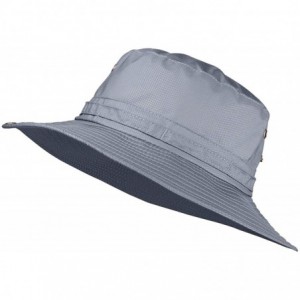 Bucket Hats Solid Color Bucket Hat- Sun Protection Outdoor Fishing Garden Boonie Cap - Grey - CX18R7OYC58 $12.83
