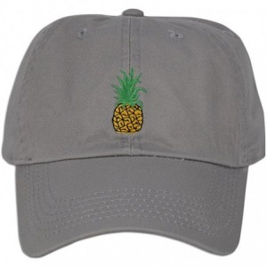 Baseball Caps Pineapple Embroidery Dad Hat Baseball Cap Polo Style Unconstructed - Grey - C6182AOX0HU $14.06