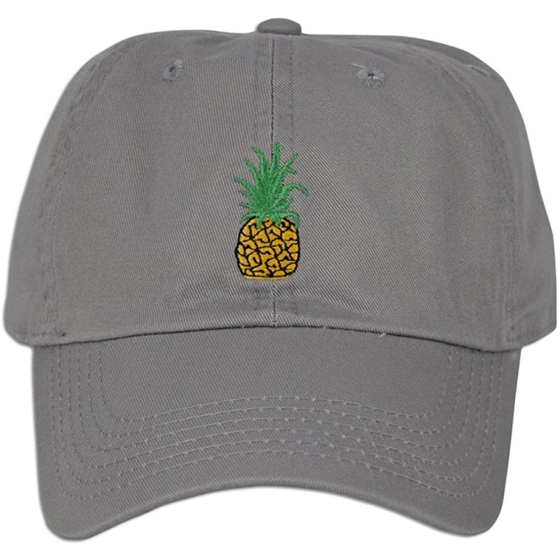 Baseball Caps Pineapple Embroidery Dad Hat Baseball Cap Polo Style Unconstructed - Grey - C6182AOX0HU $14.06