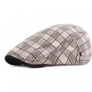 Newsboy Caps Colored Plaid Longshoreman`s Flat Cap Irish Ivy Newsboy Hat - 1975 Black+white - C7197KO0G4L $16.45