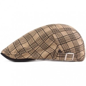 Newsboy Caps Colored Plaid Longshoreman`s Flat Cap Irish Ivy Newsboy Hat - 1975 Black+white - C7197KO0G4L $16.45