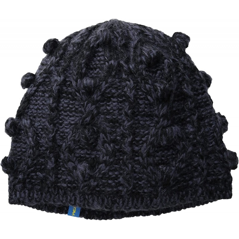 Skullies & Beanies Headwear - Women's Hubble Bubble- Hand Knit Beanie - Black - CH11009DD6B $39.43