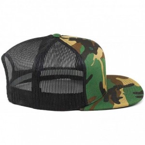 Baseball Caps USA 'Midnight Glory' Dark Leather Patch Hat Flat Trucker - One Size Fits All - Camo/Black - CS18IGO4N2C $43.07