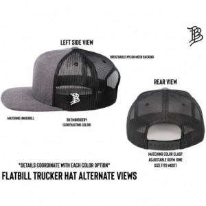 Baseball Caps USA 'Midnight Glory' Dark Leather Patch Hat Flat Trucker - One Size Fits All - Camo/Black - CS18IGO4N2C $43.07