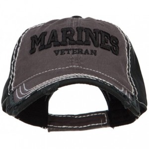 Baseball Caps 3D Marines Veteran Embroidered Vintage Frayed Cap - Charcoal - CN18CGL5KS8 $56.53