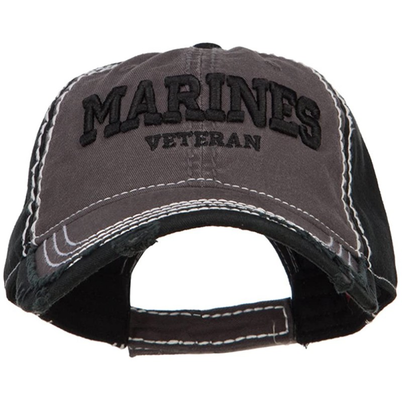 Baseball Caps 3D Marines Veteran Embroidered Vintage Frayed Cap - Charcoal - CN18CGL5KS8 $23.44
