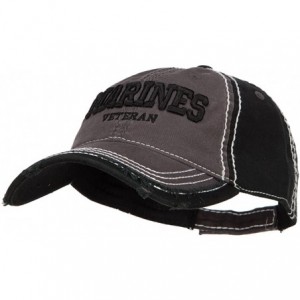 Baseball Caps 3D Marines Veteran Embroidered Vintage Frayed Cap - Charcoal - CN18CGL5KS8 $23.44