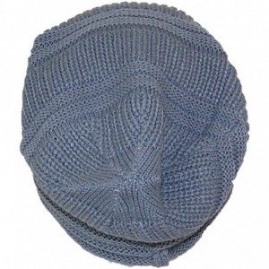 Skullies & Beanies D&Y Womens Textured Knit Winter Slouchy Hat W/Rolled Edge (One Size) - Gray - CV125J1GHZD $11.45