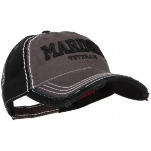 Baseball Caps 3D Marines Veteran Embroidered Vintage Frayed Cap - Charcoal - CN18CGL5KS8 $23.44