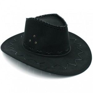 Cowboy Hats Fashion Unisex Adult Western Cowboy Cowgirl Caps Wide Brim Sun Hats - Black - CZ188G99I3E $10.73