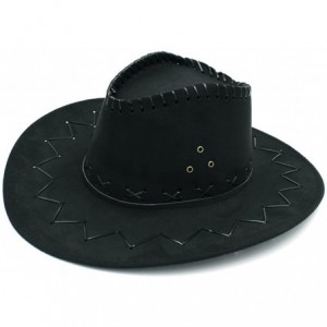 Cowboy Hats Fashion Unisex Adult Western Cowboy Cowgirl Caps Wide Brim Sun Hats - Black - CZ188G99I3E $10.73