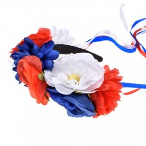 Headbands Day of the Dead Flower Crown Festival Headband Rose Mexican Floral Headpiece HC-23 (A-Red Blue White) - C318TH62KGI...