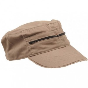 Baseball Caps Zippered Enzyme Army Cap - Khaki - C6111QRJ58L $8.71