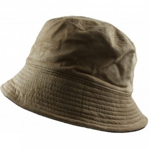 Bucket Hats Ladies Suede/Corduroy Reversible Bucket - Tan/Black - C9125A3HGAD $15.22