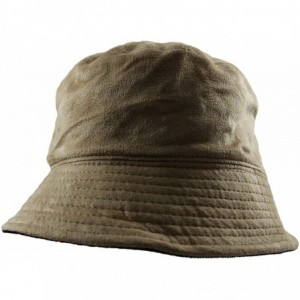 Bucket Hats Ladies Suede/Corduroy Reversible Bucket - Tan/Black - C9125A3HGAD $15.22