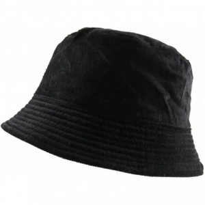 Bucket Hats Ladies Suede/Corduroy Reversible Bucket - Tan/Black - C9125A3HGAD $15.22