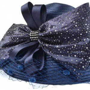 Bucket Hats Women Kentucky Derby Church Dress Cloche Hat Fascinator Floral Tea Party Wedding Bucket Hat S052 - Sd706-navy - C...