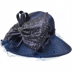 Bucket Hats Women Kentucky Derby Church Dress Cloche Hat Fascinator Floral Tea Party Wedding Bucket Hat S052 - Sd706-navy - C...