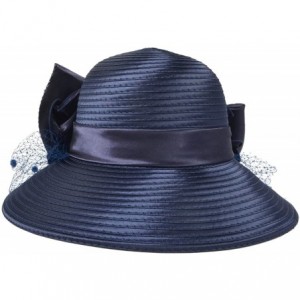 Bucket Hats Women Kentucky Derby Church Dress Cloche Hat Fascinator Floral Tea Party Wedding Bucket Hat S052 - Sd706-navy - C...