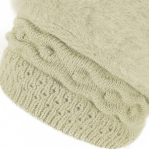 Berets Furry French Beret for Women Warm Fleece Lined Knit Paris Mime Hat Winter Slouch Beanie - Champagne - CN18QCD9N4Q $10.61