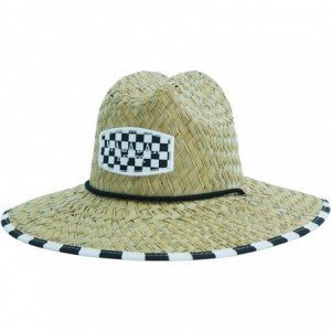 Sun Hats Men's Straw Hat with Fabric Pattern Print Lifeguard Hat- Beach- Gardening- Pool- and Outdoors - CH19237HUHS $49.62