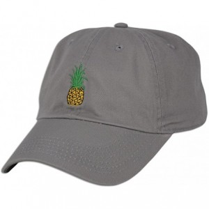 Baseball Caps Pineapple Embroidery Dad Hat Baseball Cap Polo Style Unconstructed - Grey - C6182AOX0HU $24.38