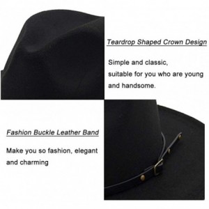 Fedoras Women Belt Buckle Fedora Hat - Black - CQ182IGRU56 $14.61