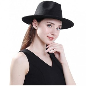 Fedoras Women Belt Buckle Fedora Hat - Black - CQ182IGRU56 $14.61