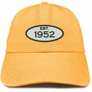 Baseball Caps Established 1952 Embroidered 68th Birthday Gift Pigment Dyed Washed Cotton Cap - Mango - C2180NDWDSD $21.14