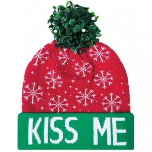 Skullies & Beanies Christmas Mistletoe Baseball Cap Beanie Women Winter hat Snow Santa Claus Baby - Mistletoe Kiss Me - C612N...