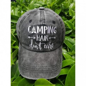 Baseball Caps Unisex Camping Hair Don t Care 1 Vintage Jeans Baseball Cap Classic Cotton Dad Hat Adjustable Plain Cap - CS18T...