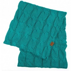 Skullies & Beanies 3pc Set Trendy Warm Chunky Soft Stretch Cable Knit Beanie Scarves Gloves Set - Sea Green - C218ZLGHR3G $38.85