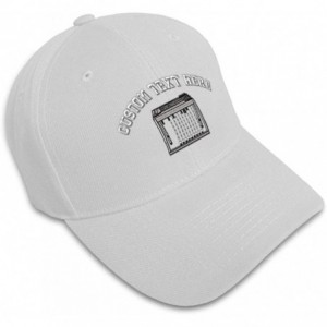 Baseball Caps Custom Baseball Cap Pedal Steel Guitar Embroidery Dad Hats for Men & Women - White - CM18SDYHDYG $14.57