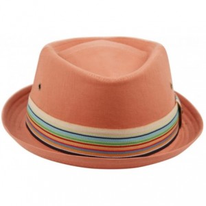 Fedoras Men's Everyday Cotton All Season Porkpie Boater Derby Fedora Sun Hat - F2720rust - C11998RU3IW $27.55