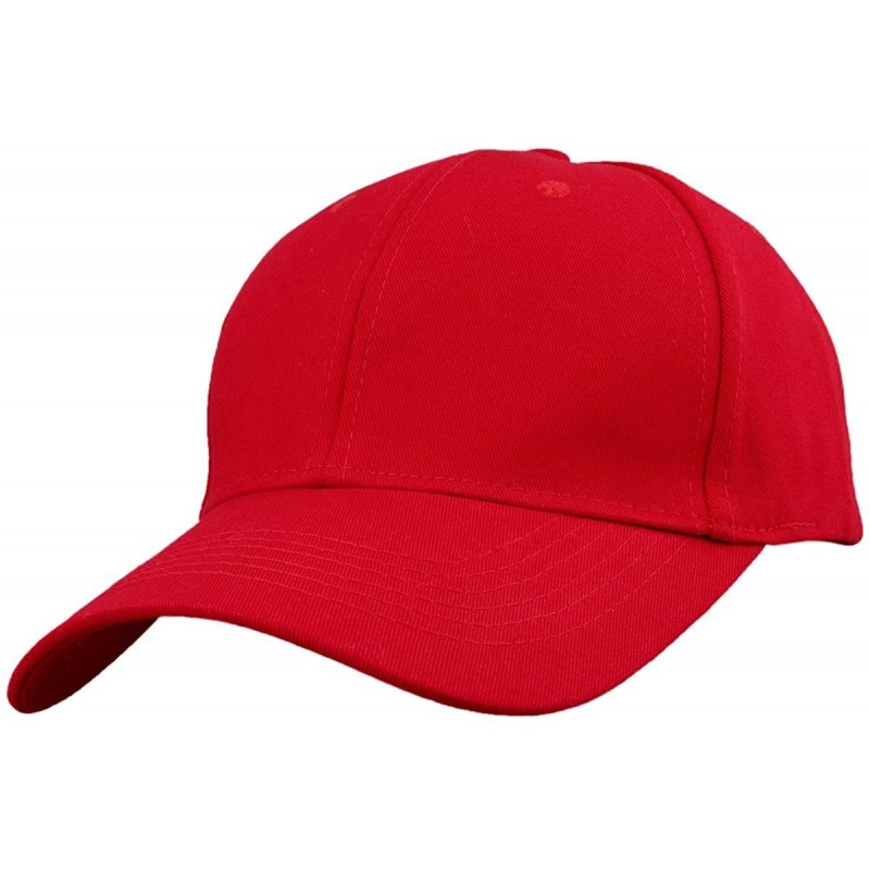 Baseball Caps Baseball Cap-Unisex Plain Cotton 6 Panel Sport Dance Summer Curved Visor Hat - 3-red(classic Cotton) - CC18D90U...