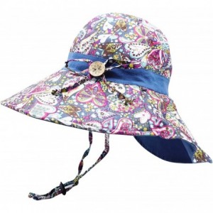 Sun Hats Women's Large Brimmed Summer Hat Foldable Garden Beach UV Protective Sun Hat - Navy_style 2 - CC18QN2IK0A $10.37