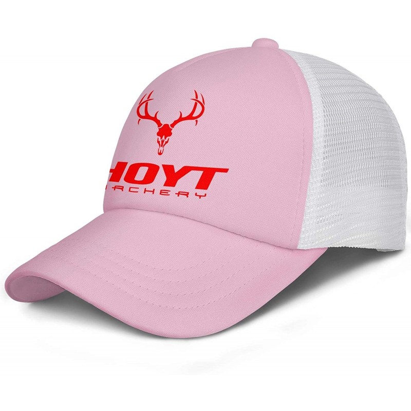 Baseball Caps Men Baseball Cap Fashion Adjustable Mesh Archery Red Dad Trucker Golf Hat - Pink-2 - CO18A2WT6ZL $17.17