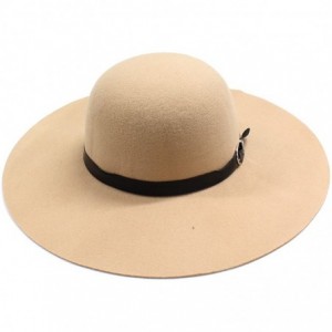 Fedoras Womens Floppy Wool Fedora Felt Hat with Wide Brim Many Styles - Camel - CP12BDD4E2T $31.08
