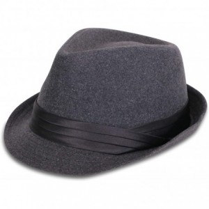 Fedoras Classic Gangster Stain-Resistant Crushable Gentleman's Fedora - Drake Grey - CX18WSX9M99 $28.20