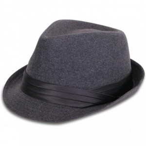 Fedoras Classic Gangster Stain-Resistant Crushable Gentleman's Fedora - Drake Grey - CX18WSX9M99 $18.42