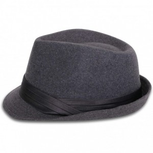 Fedoras Classic Gangster Stain-Resistant Crushable Gentleman's Fedora - Drake Grey - CX18WSX9M99 $18.42